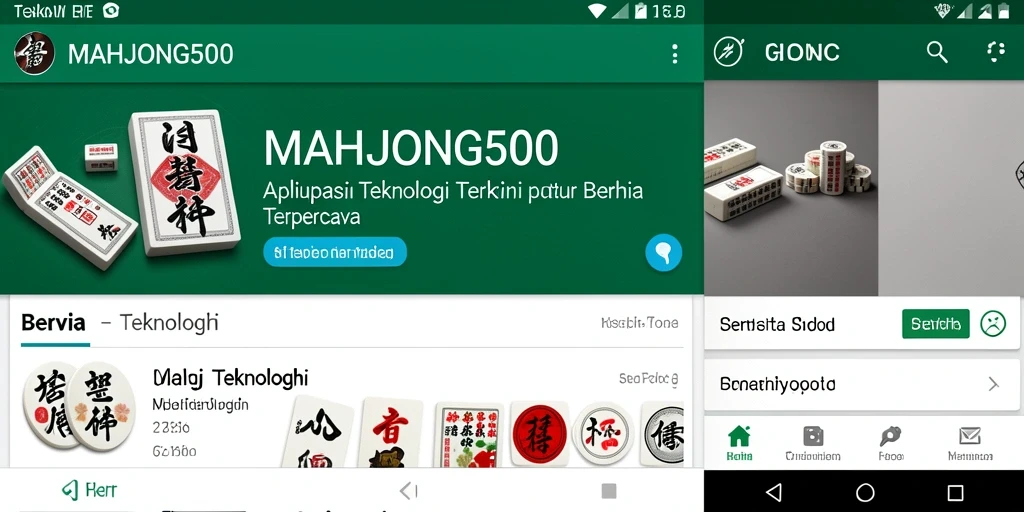 Antarmuka aplikasi MAHJONG500 yang informatif dan menarik.
