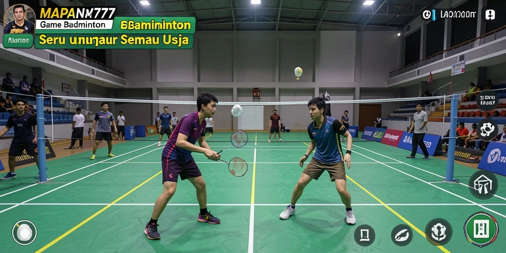 Antarmuka game Badminton yang menarik dan interaktif.