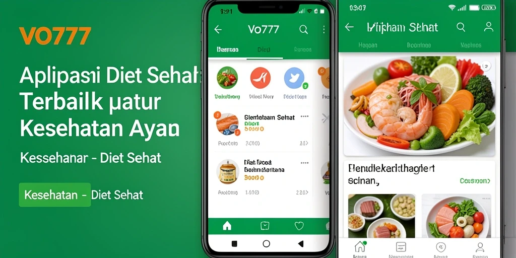 Antarmuka pengguna VO777 saat melacak diet sehat.