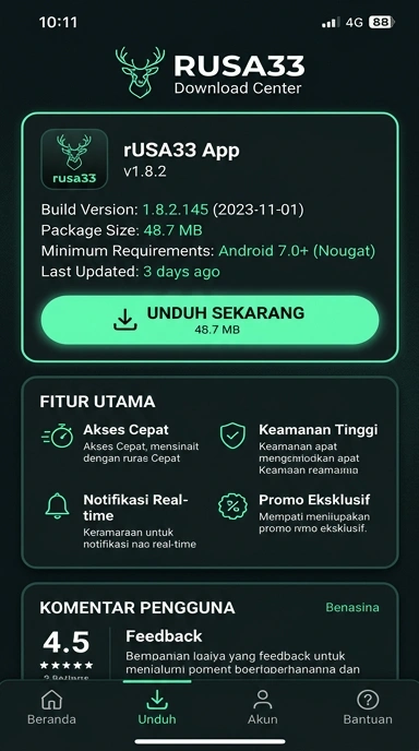 Tampilan halaman APK rusa33